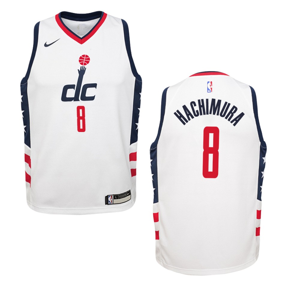 Youth 2019-20 Washington Wizards #8 Rui Hachimura City Swingman Jersey - White