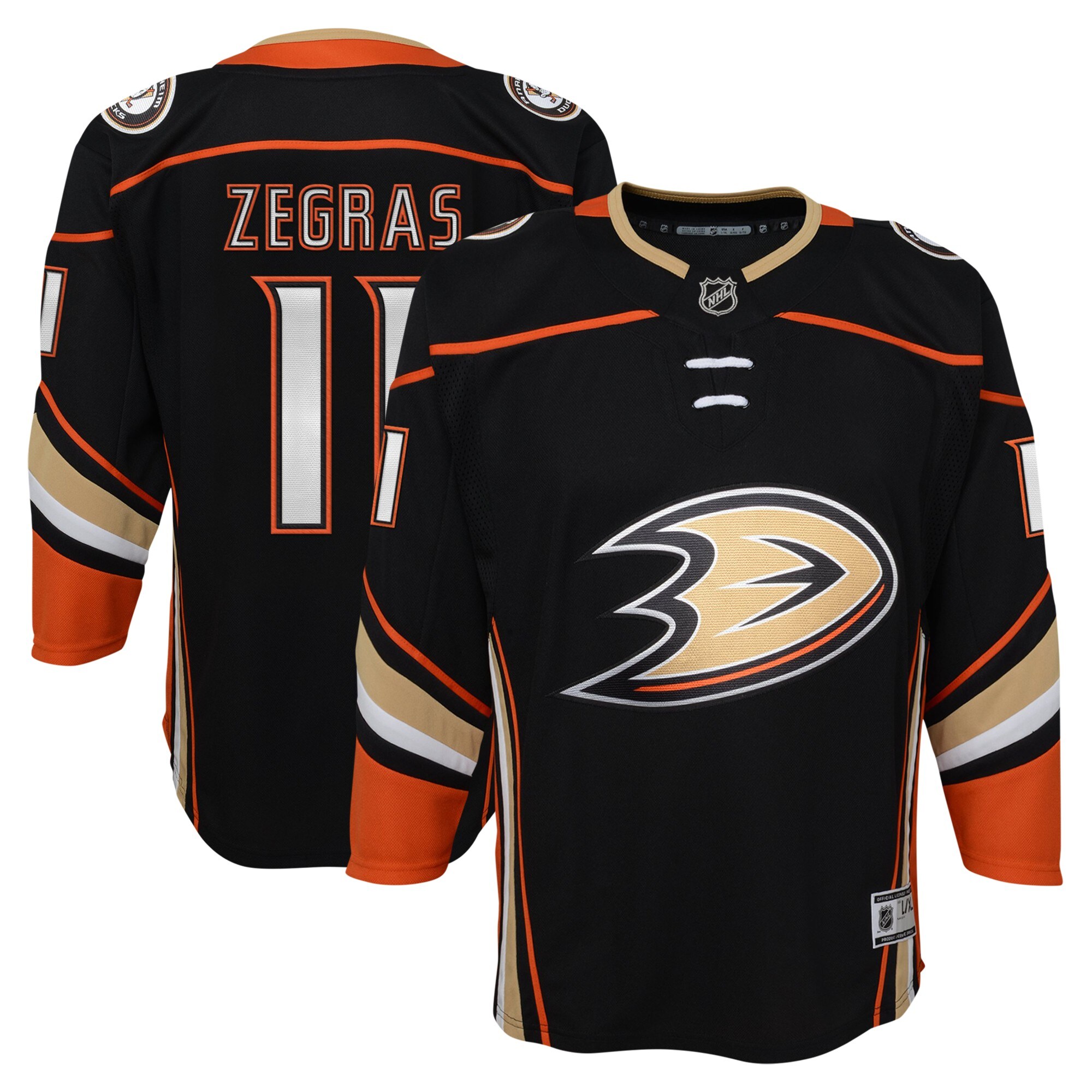 Youth Anaheim Ducks Trevor Zegras Black Home Premier Player Jersey - JS999 
