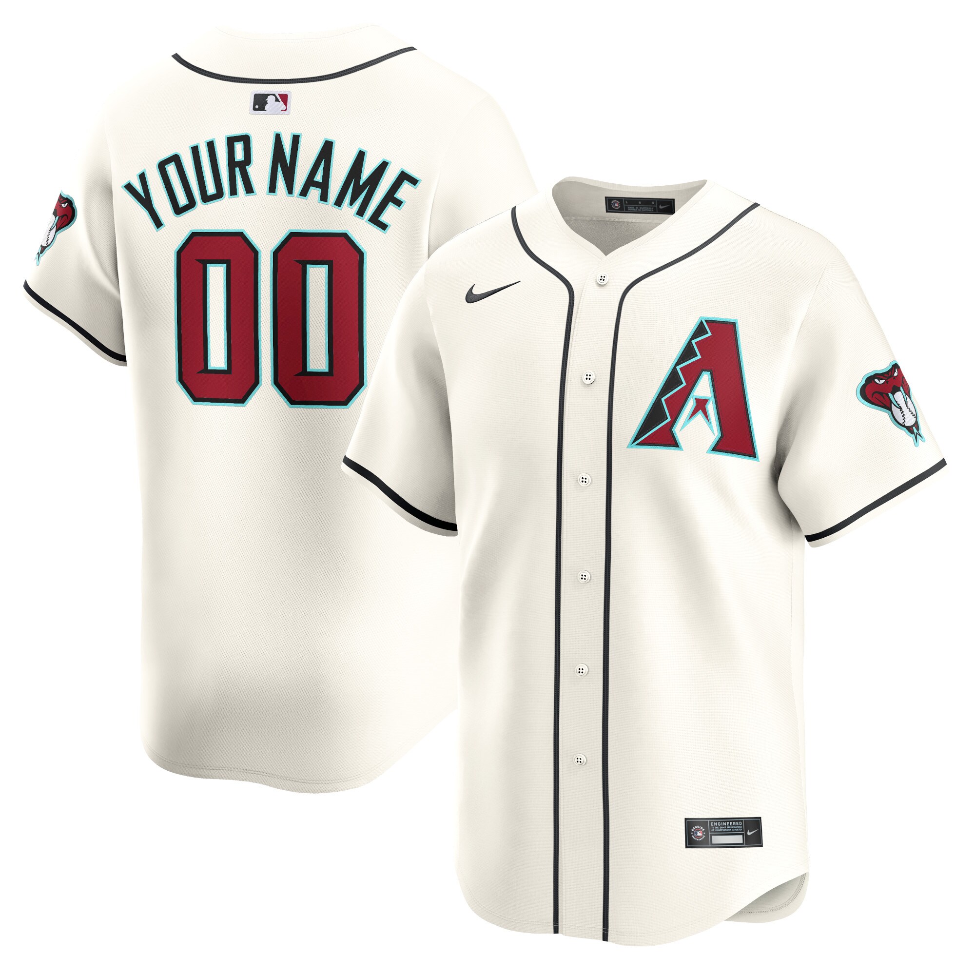 Youth Arizona Diamondbacks White Home Limited Custom Jersey