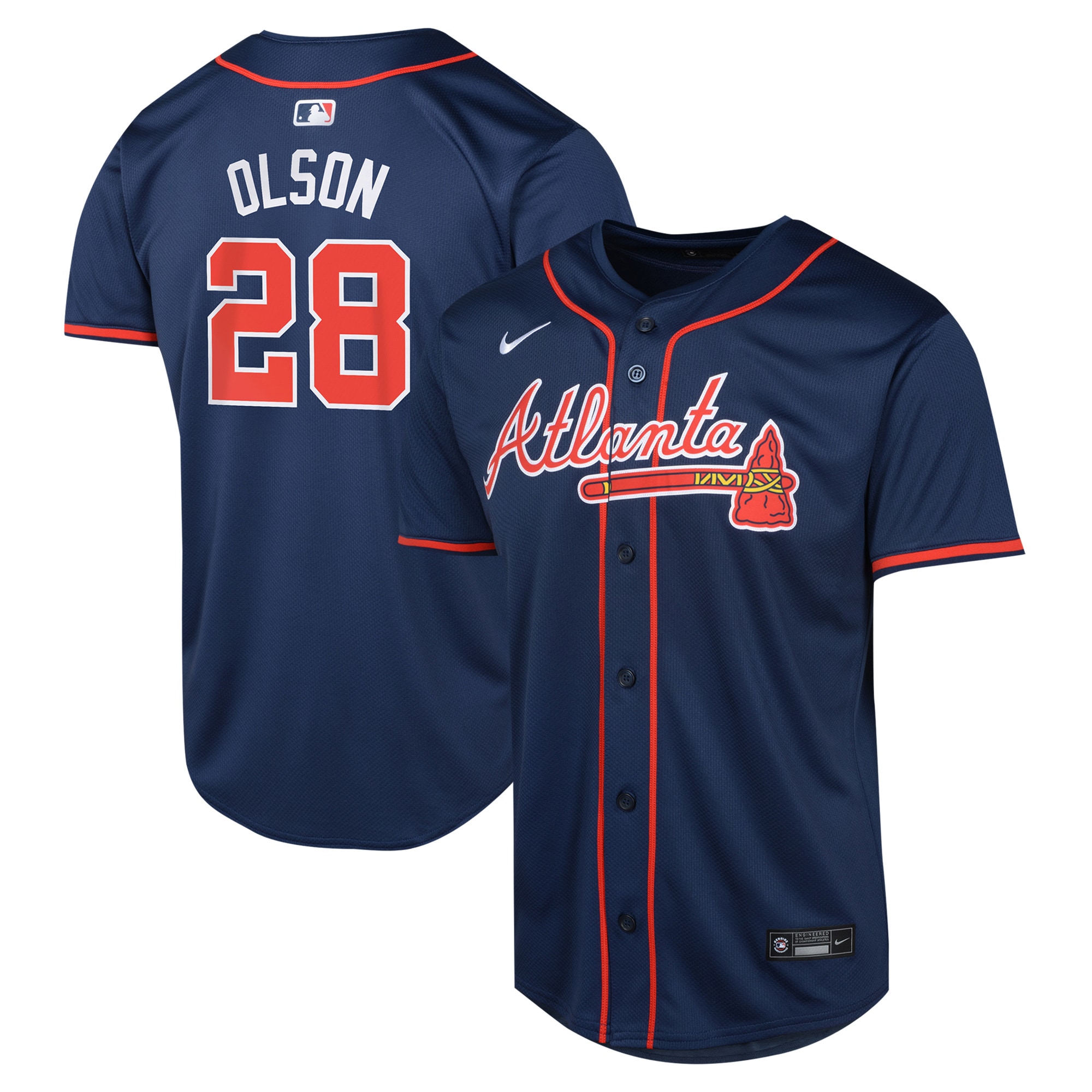 Youth Atlanta Braves Matt Olson Navy Alternate Limited Player Jersey - JS957