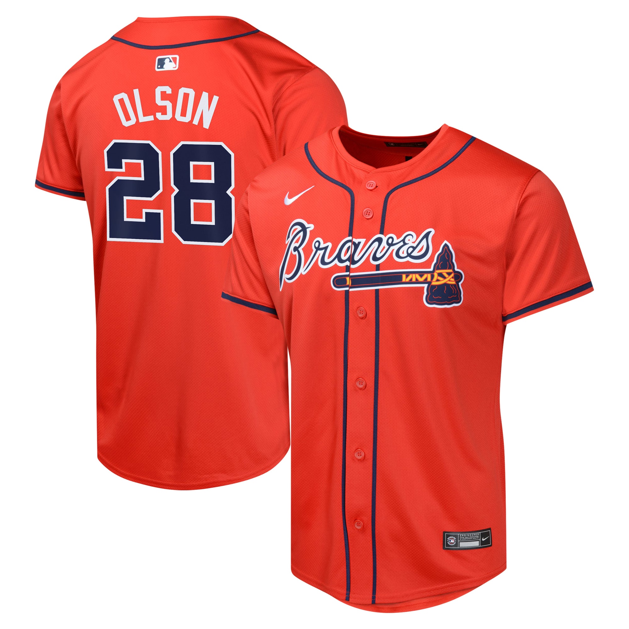Youth Atlanta Braves Matt Olson Red Alternate Limited Player Jersey - JS441