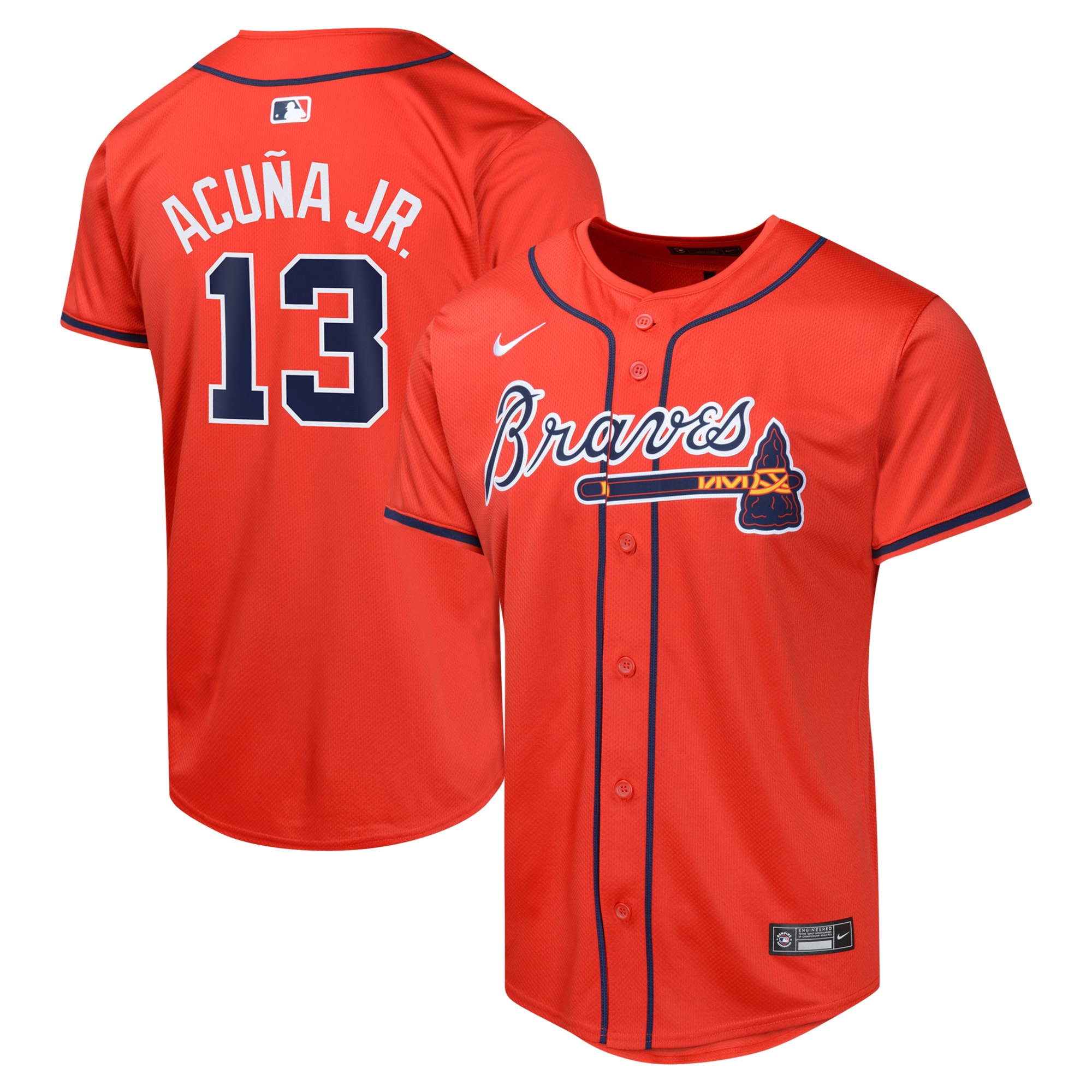 Youth Atlanta Braves Ronald Acuña Jr. Red Alternate Limited Player Jersey - JS295