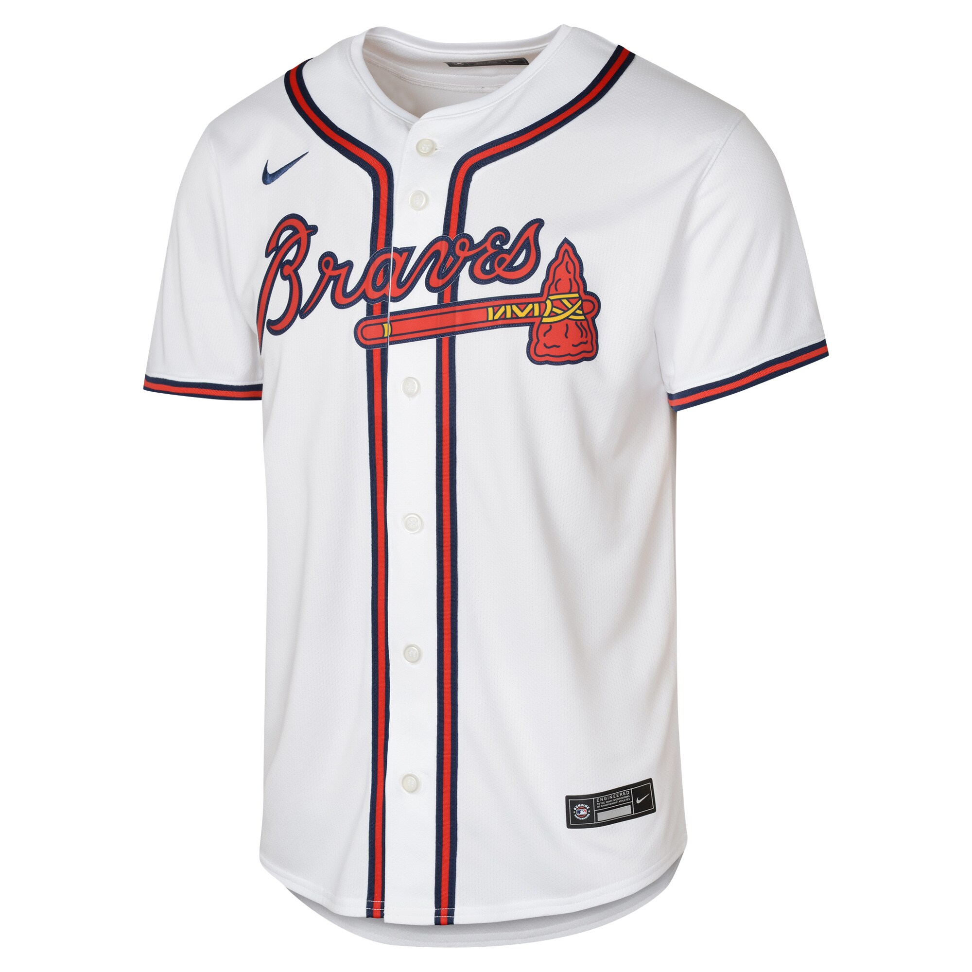 Alternative view of Youth Atlanta Braves Ronald Acuña Jr. White Home Limited Player Jersey - JS426