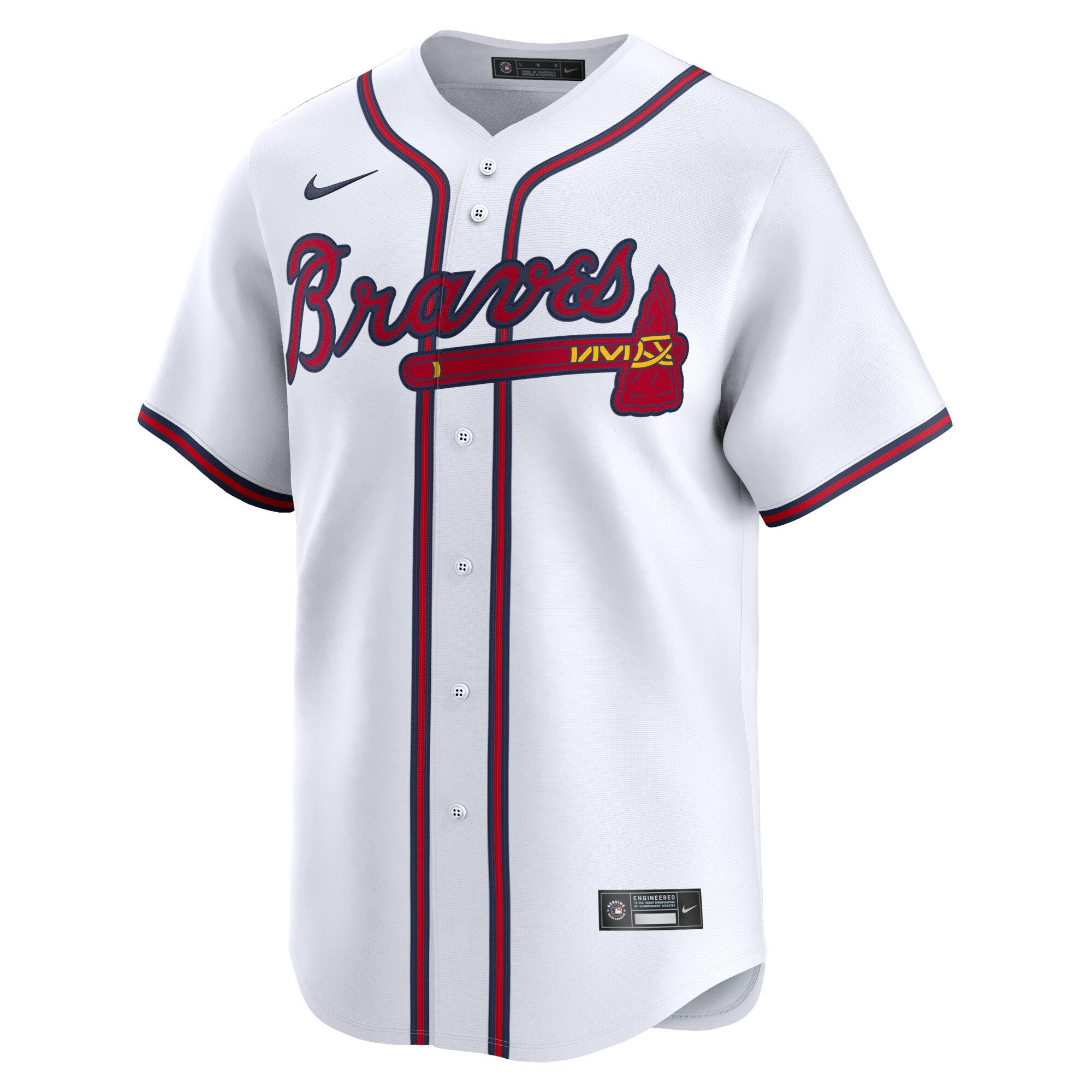 Alternative view of Youth Atlanta Braves White Home Limited Jersey - JS406