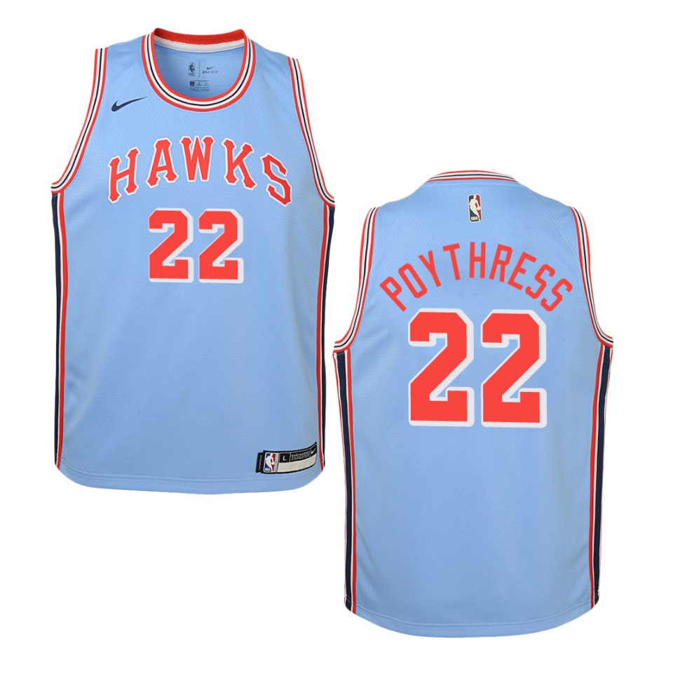 Youth Atlanta Hawks #22 Alex Poythress Hardwood Classics Swingman Jersey - Blue