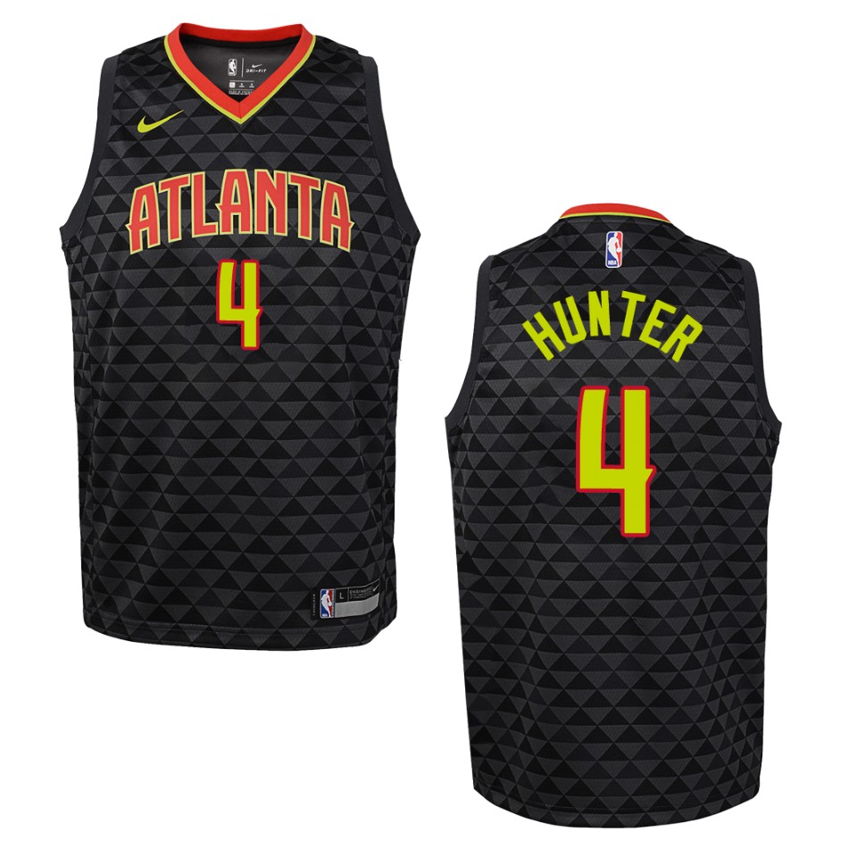 Youth Atlanta Hawks #4 R.j. Hunter Icon Edition Swingman Jersey - Black