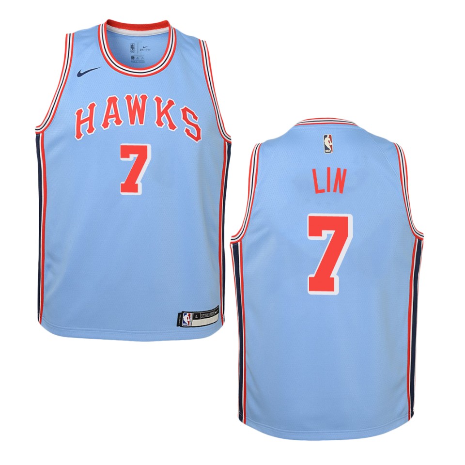 Youth Atlanta Hawks #7 Jeremy Lin Hardwood Classics Swingman Jersey - Blue