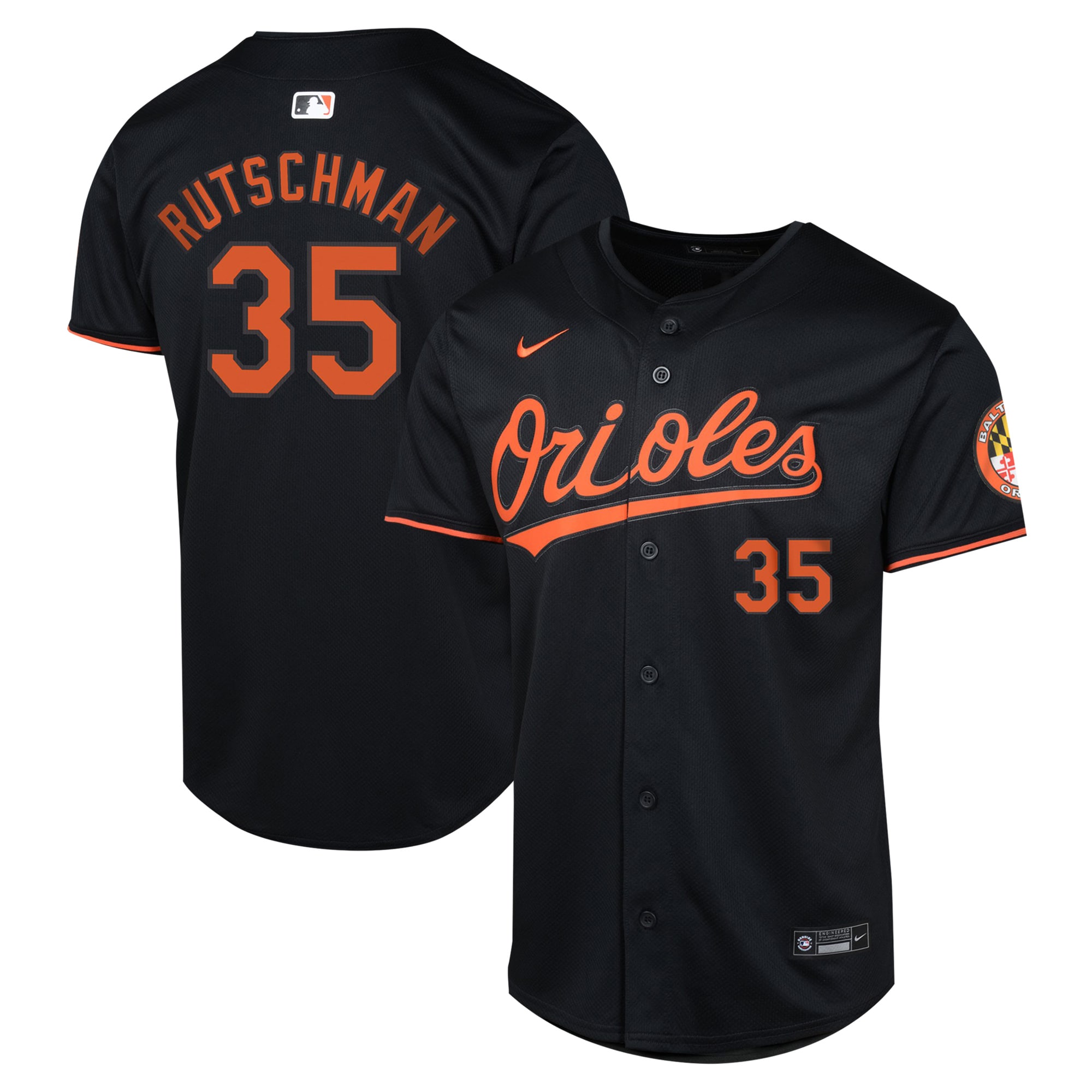 Youth Baltimore Orioles Adley Rutschman Black Alternate Limited Player Jersey