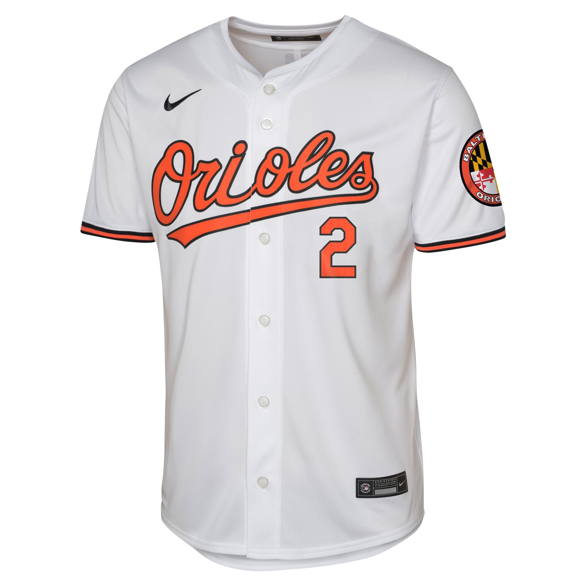 Alternative view of Youth Baltimore Orioles Gunnar Henderson White Home Limited Jersey