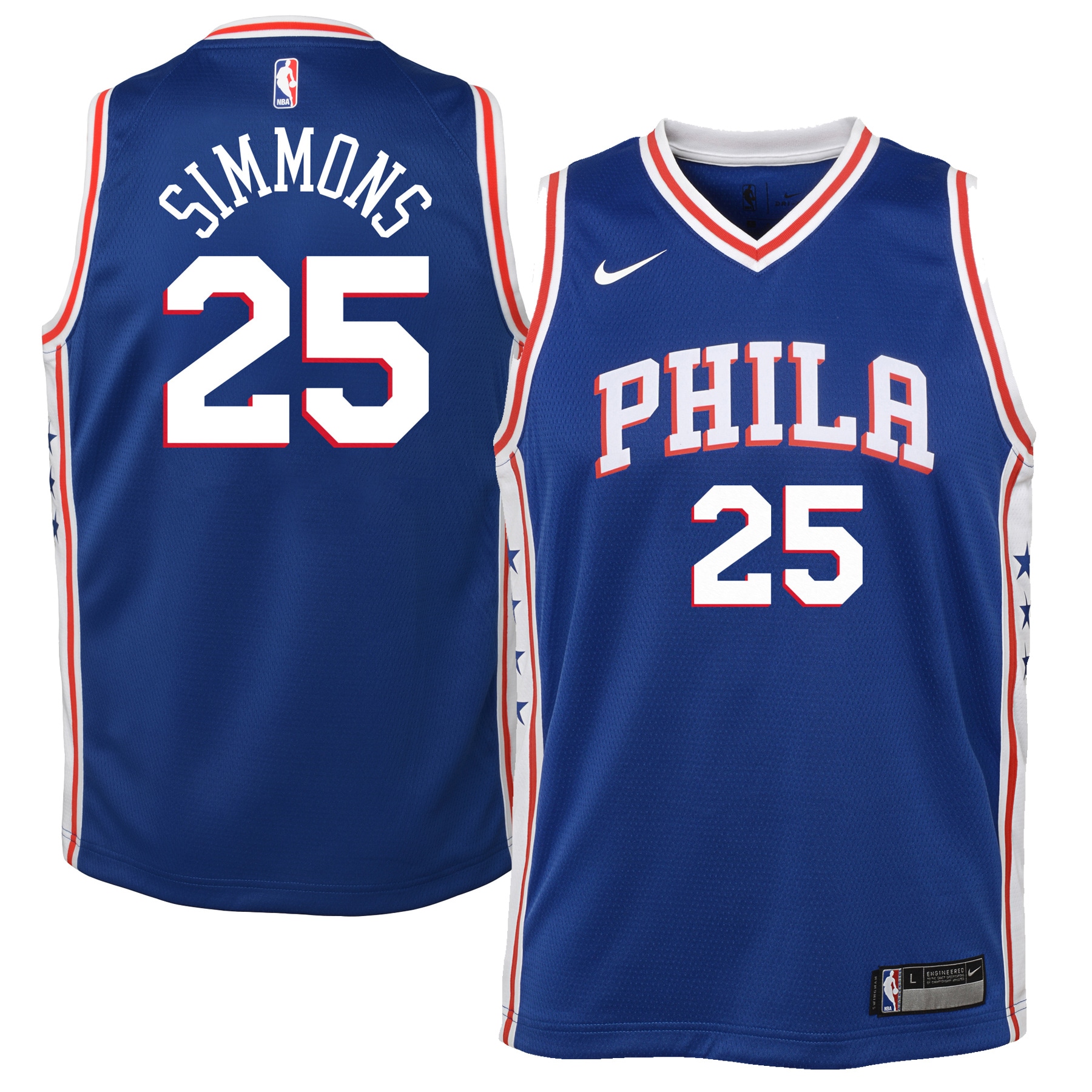 Youth Ben Simmons Royal Philadelphia 76ers Swingman Jersey - Icon Edition - JS119 