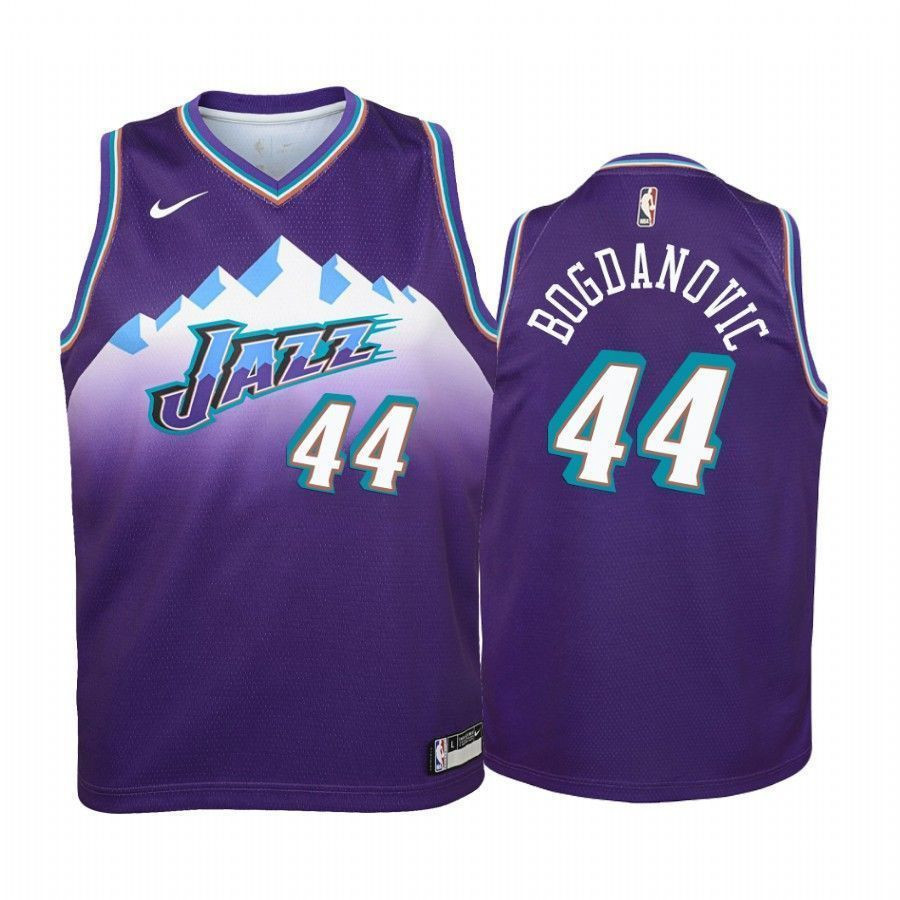 Youth Bojan Bogdanovic Utah Jazz Hardwood Classics Jersey - Purple - JS271 