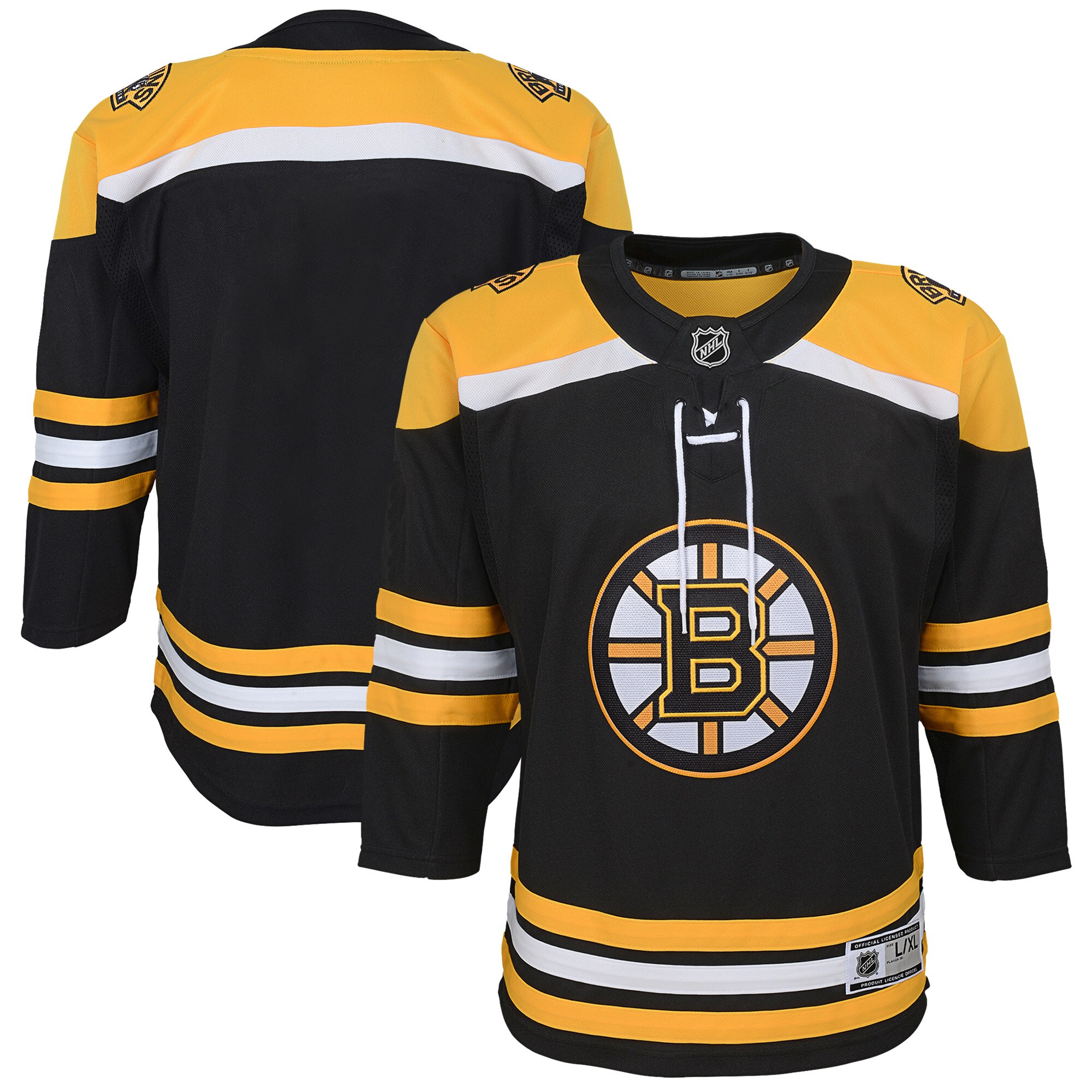 Youth Boston Bruins Black Home Blank Premier Jersey - JS604 