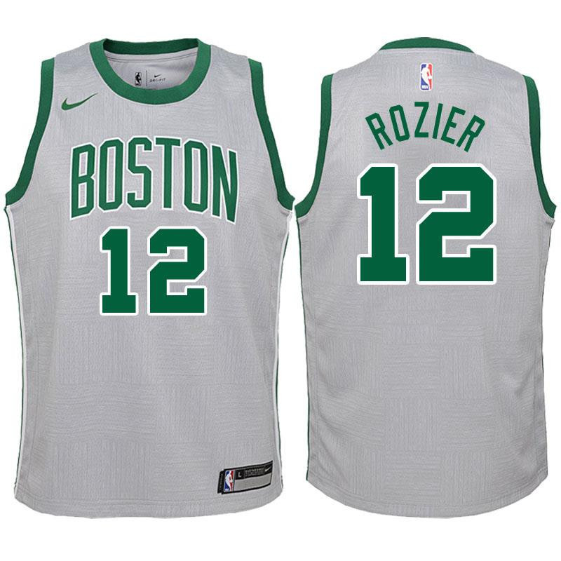 Youth Boston Celtics 12 Terry Rozier Gray Swingman Jersey-City Edition Jersey - JS820