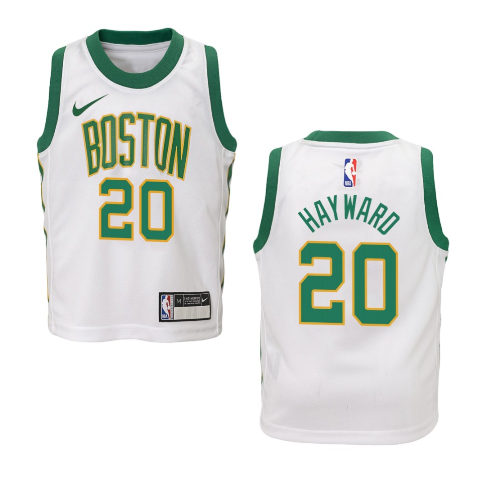 Youth Boston Celtics #20 Gordon Hayward City Swingman Jersey - White