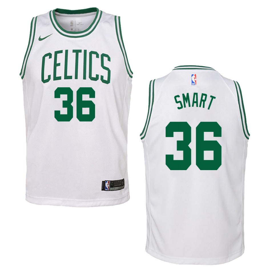 Youth Boston Celtics #36 Marcus Smart Association Swingman Jersey - White