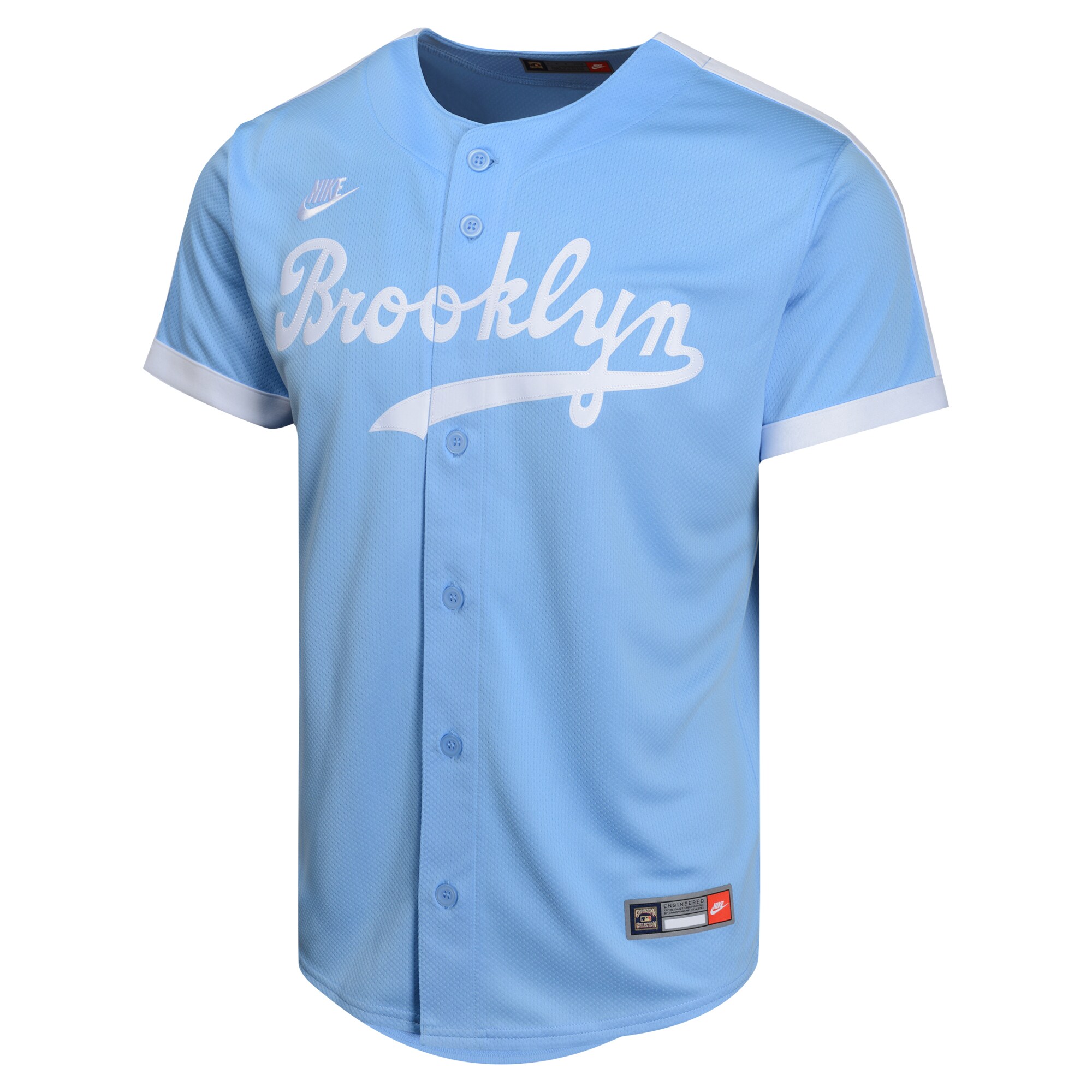 Alternative view of Youth Brooklyn Dodgers Jackie Robinson Light Blue Cooperstown Collection Limited Player Jersey