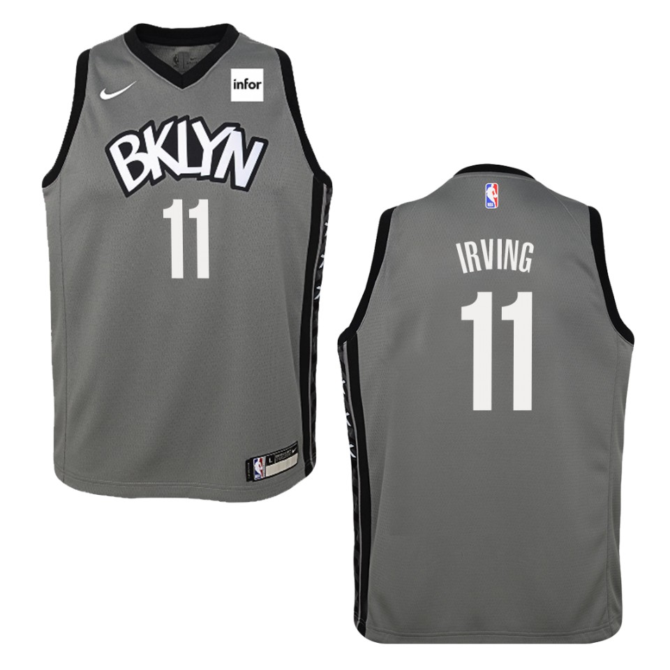 Youth Brooklyn Nets #11 Kyrie Irving Statement Swingman Jersey - Gray