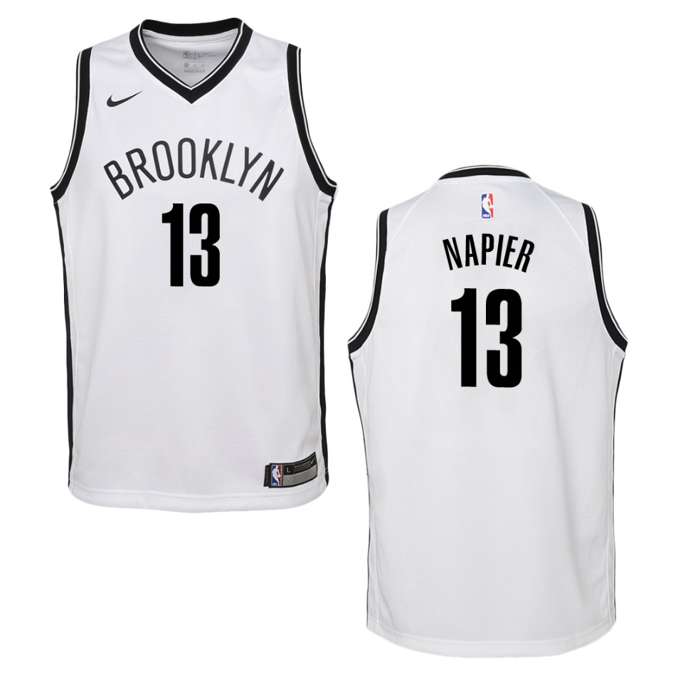 Youth Brooklyn Nets #13 Shabazz Napier Association Swingman Jersey - White