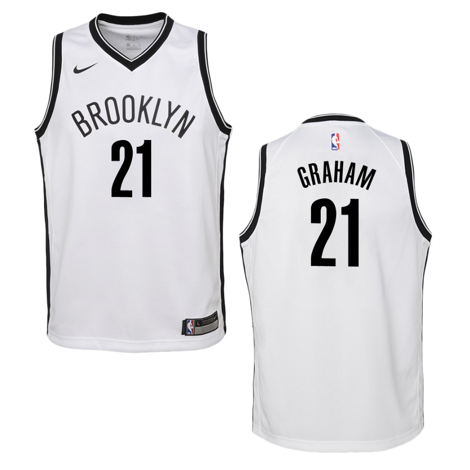 Youth Brooklyn Nets #21 Treveon Graham Association Swingman Jersey - White