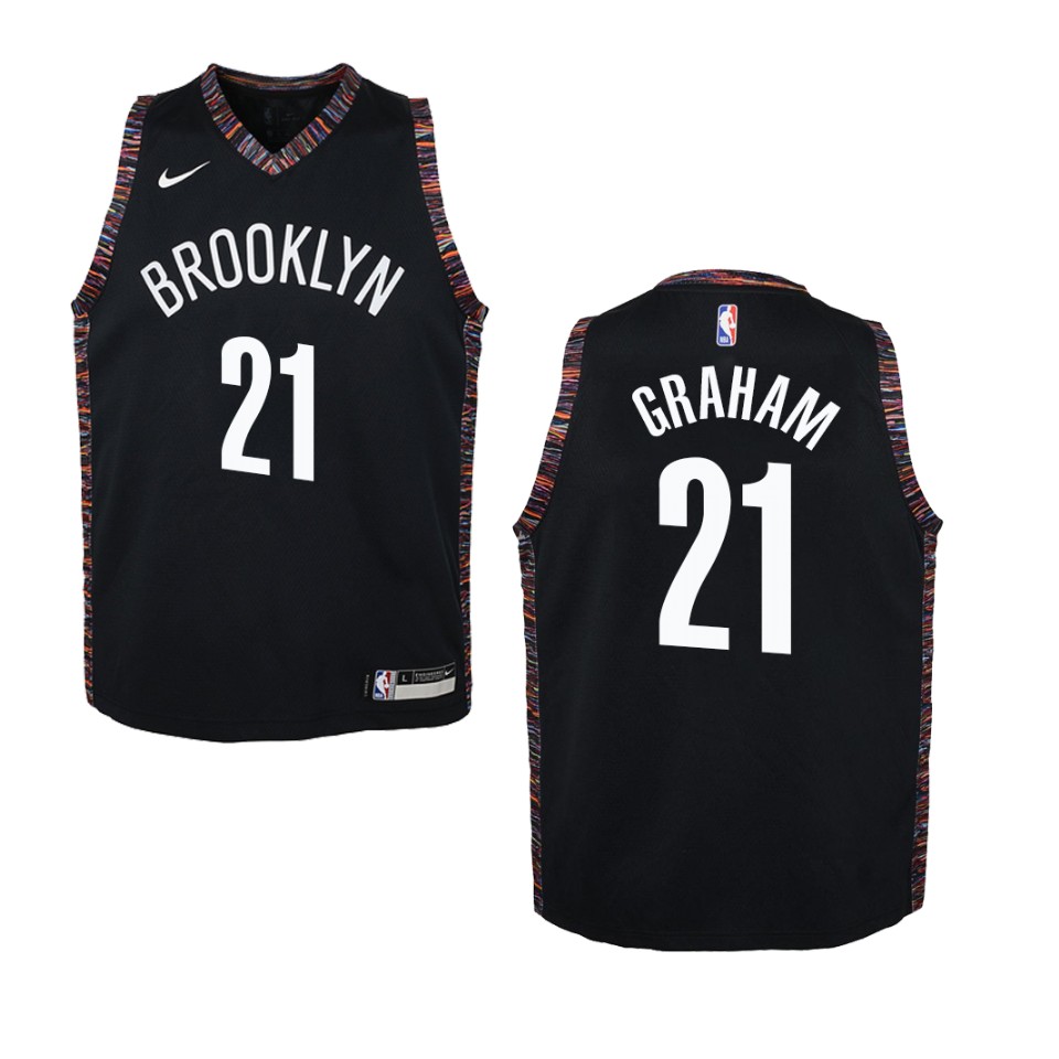 Youth Brooklyn Nets #21 Treveon Graham City Swingman Jersey - Black