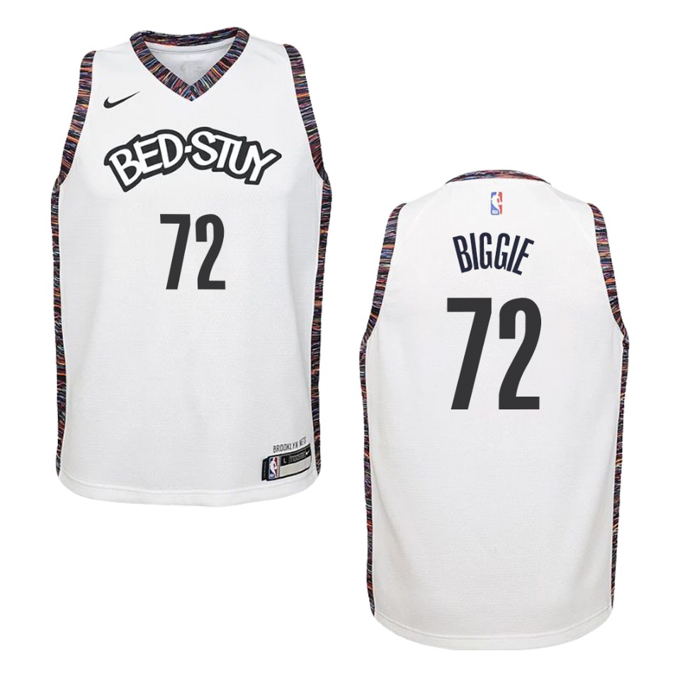 Youth Brooklyn Nets #72 Biggie Smalls City Jersey - White