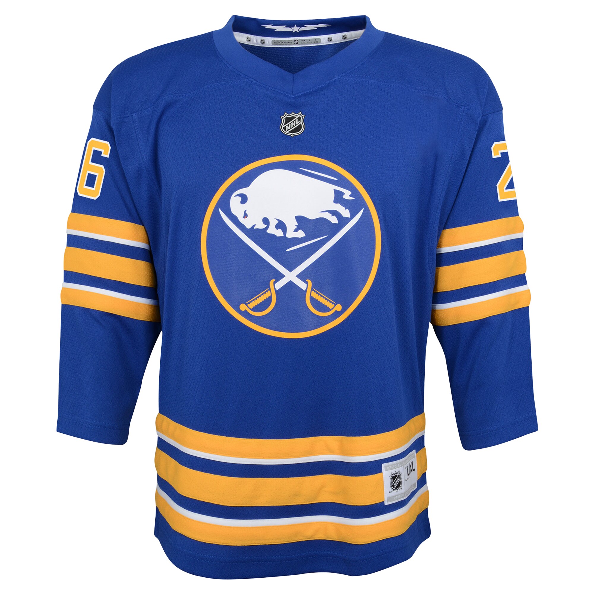 Alternative view of Youth Buffalo Sabres Rasmus Dahlin Navy Home Player Jersey - JS256 
