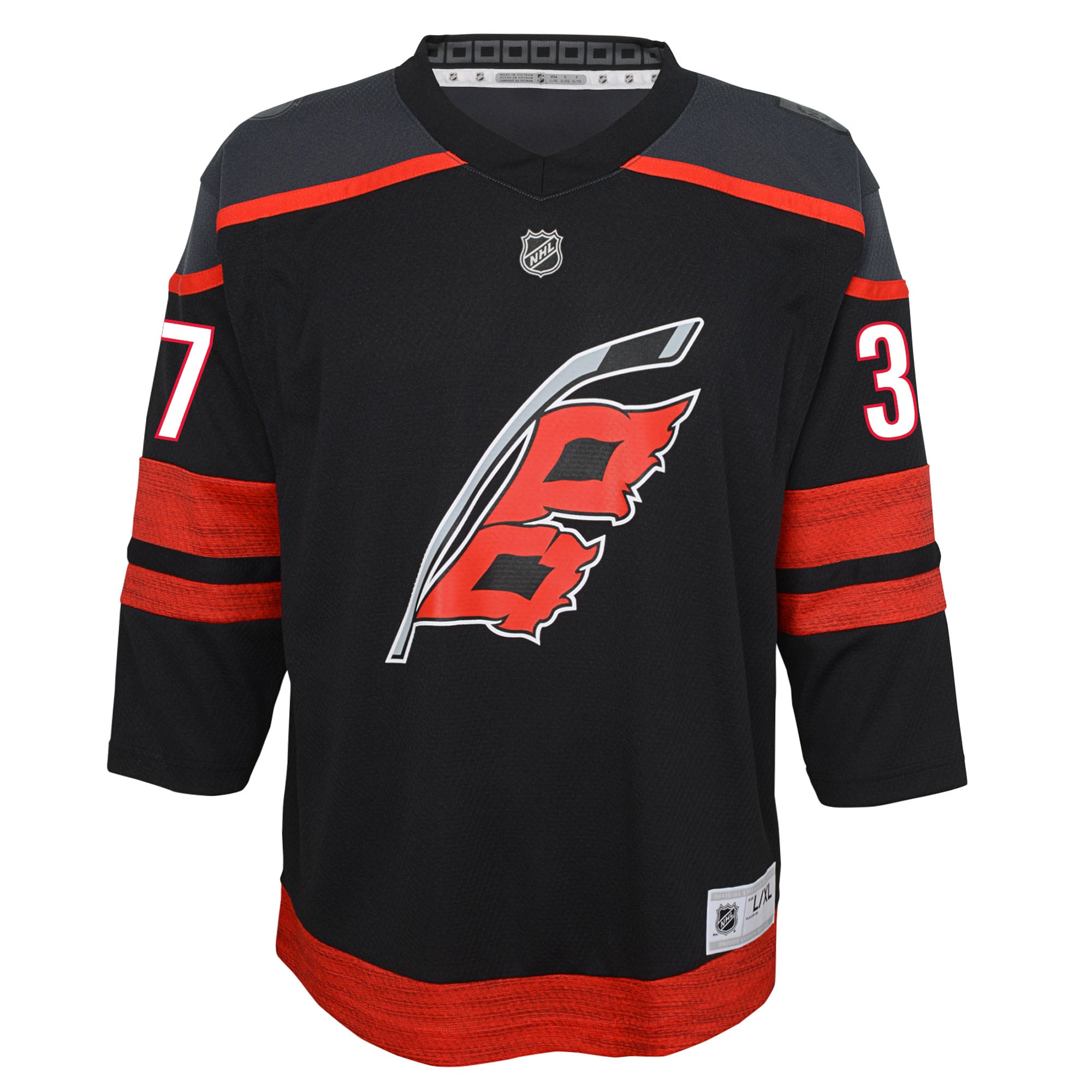 Alternative view of Youth Carolina Hurricanes Andrei Svechnikov Black Alternate Player Jersey - JS507 