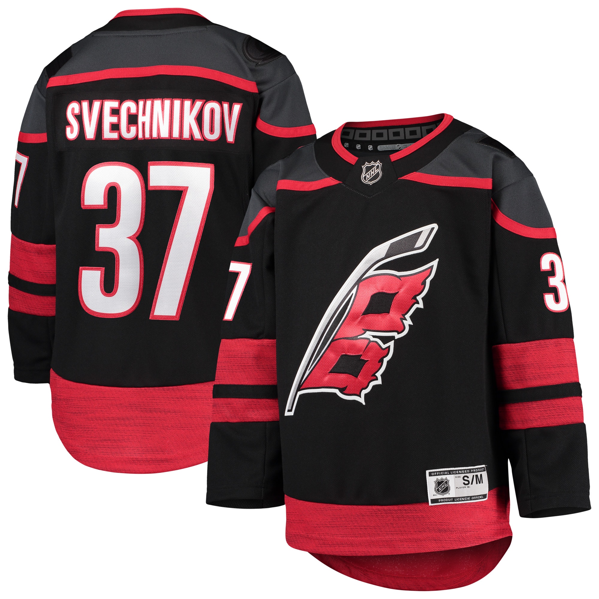 Youth Carolina Hurricanes Andrei Svechnikov Black Home Premier Player Jersey - JS537 