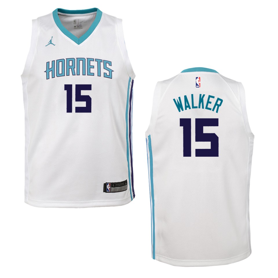 Youth Charlotte Hornets #15 Kemba Walker Association Swingman Jersey - White