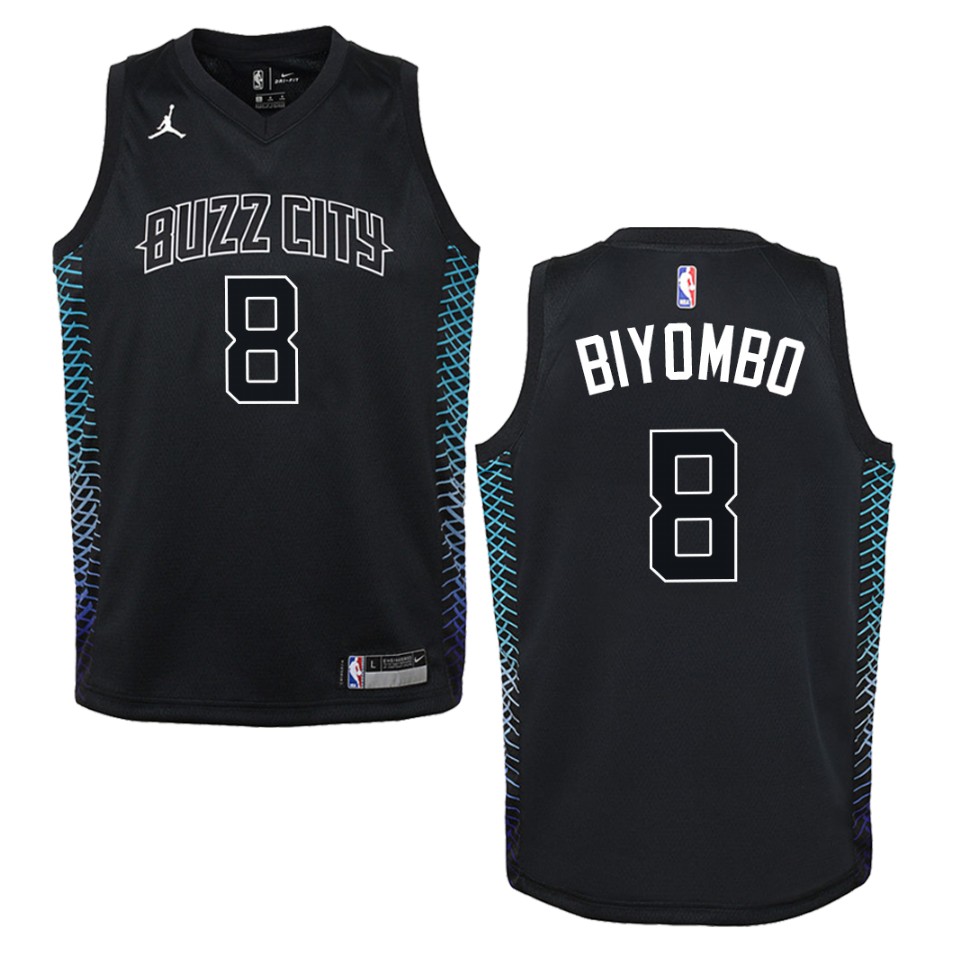 Youth Charlotte Hornets #8 Bismack Biyombo City Swingman Jersey - Black
