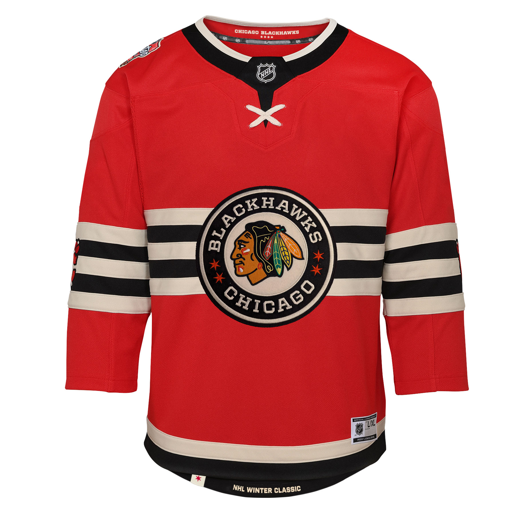 Alternative view of Youth Chicago Blackhawks Red 2025 NHL Winter Classic Premier Jersey - JS372 