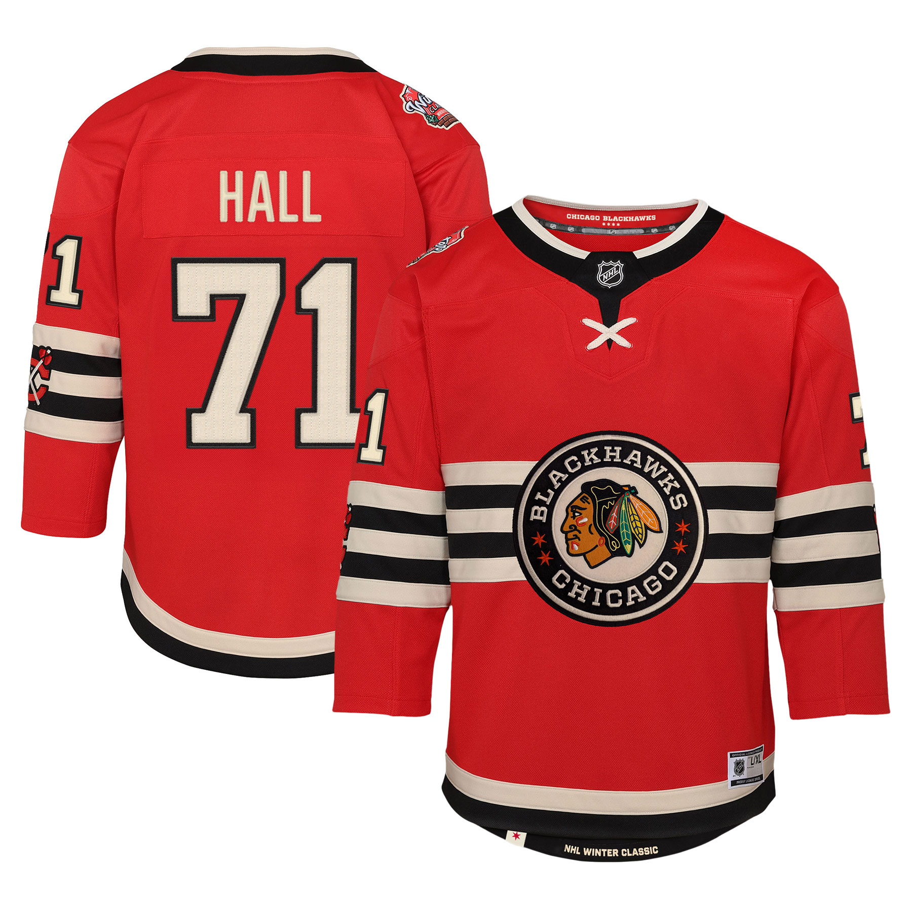 Youth Chicago Blackhawks Taylor Hall Red 2025 NHL Winter Classic Premier Player Jersey - JS178 