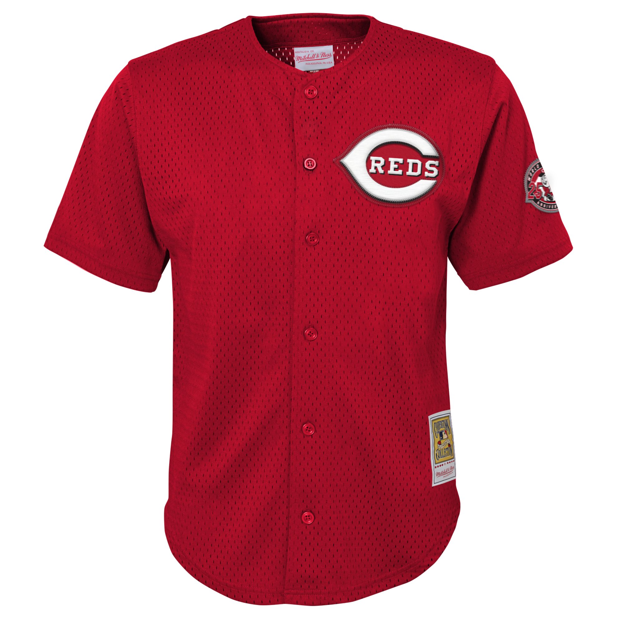 Alternative view of Youth Cincinnati Reds Ken Griffey Jr. Mitchell & Ness Red Cooperstown Collection Mesh Batting Practice Jersey