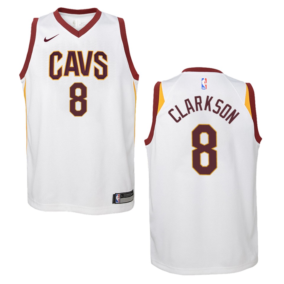 Youth Cleveland Cavaliers #8 Jordan Clarkson Association Swingman Jersey - White