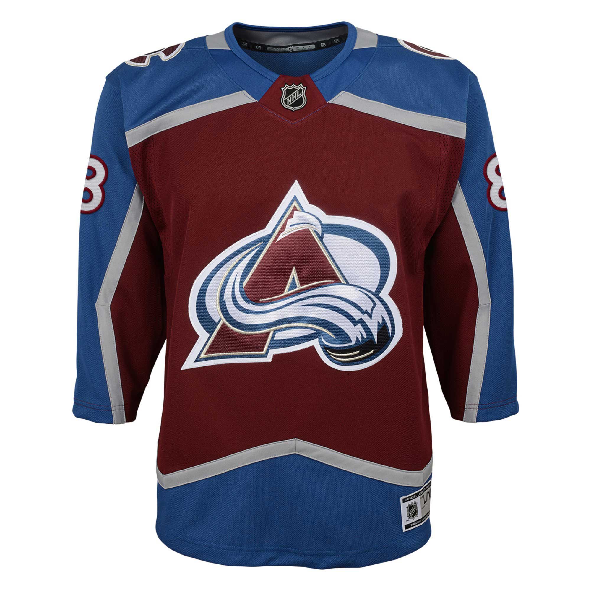 Alternative view of Youth Colorado Avalanche Cale Makar Burgundy Home Premier Player Jersey - JS613 