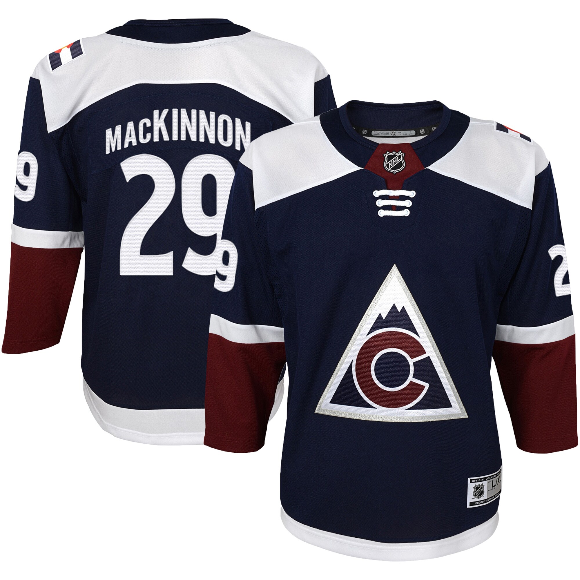 Youth Colorado Avalanche Nathan MacKinnon Navy Alternate Premier Player Jersey - JS461 
