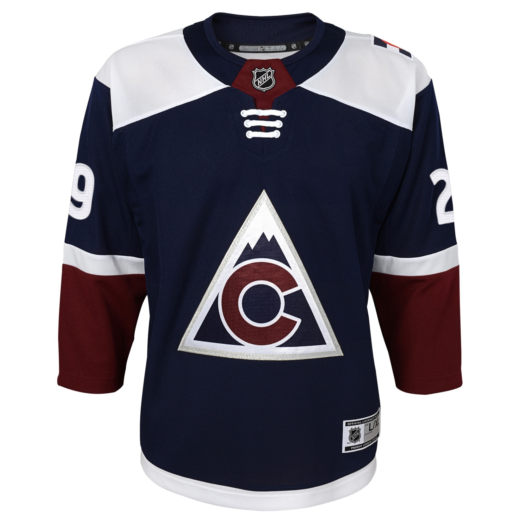 Alternative view of Youth Colorado Avalanche Nathan MacKinnon Navy Alternate Premier Player Jersey - JS945 