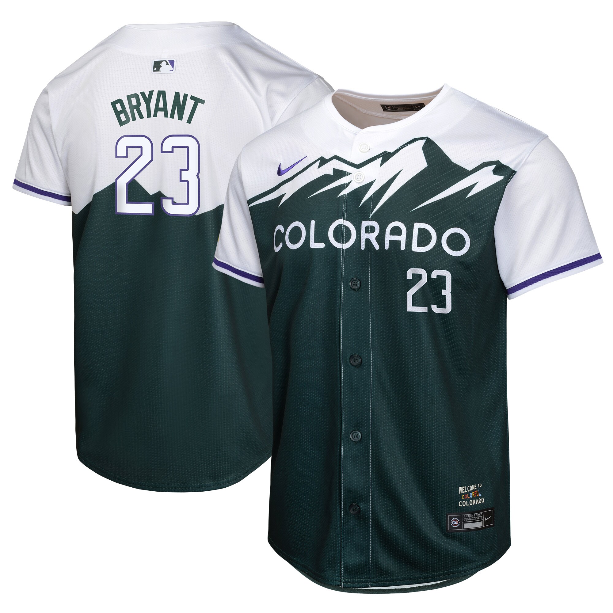 Youth Colorado Rockies Kris Bryant Green City Connect Limited Player Jersey