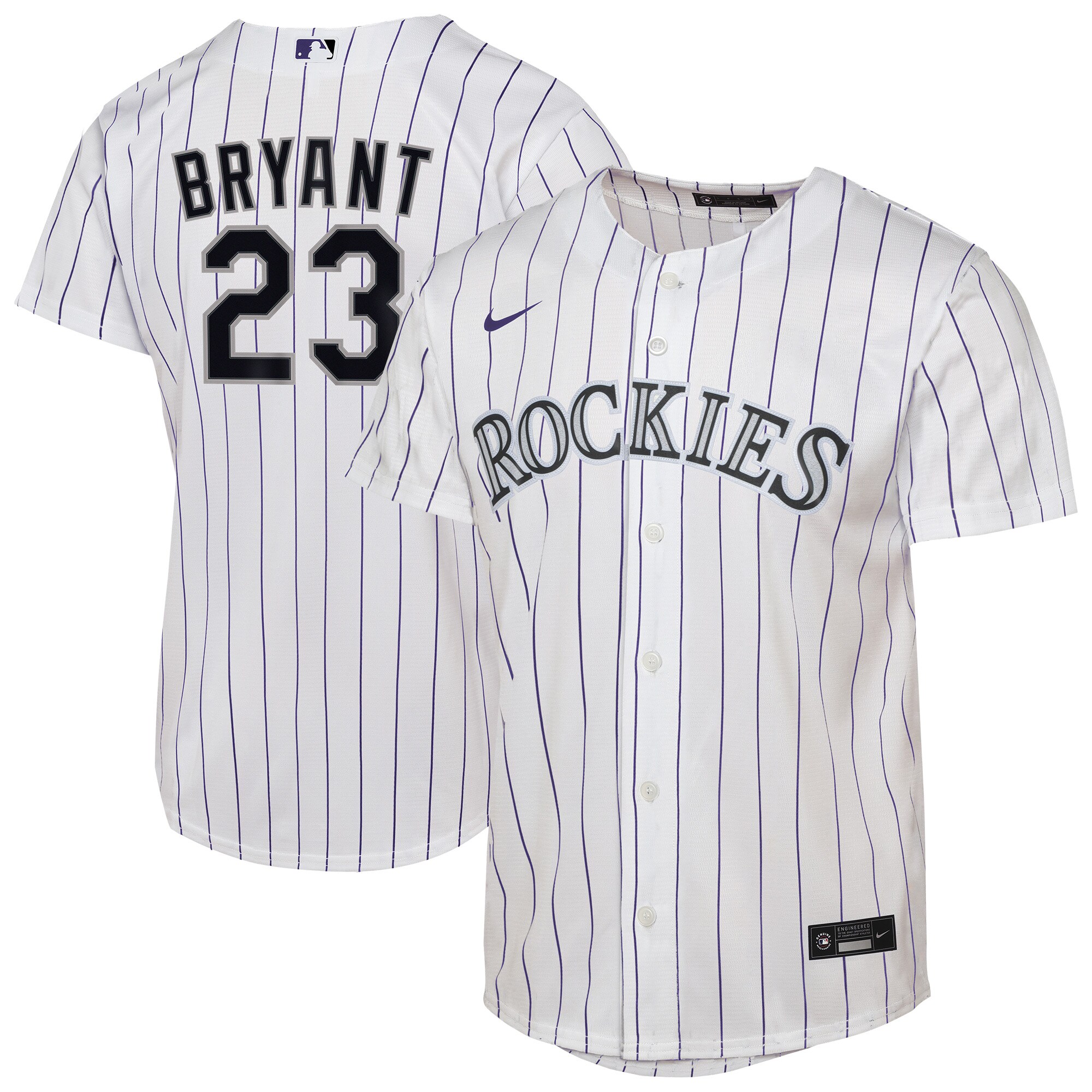 Youth Colorado Rockies Kris Bryant White Home Player Jersey