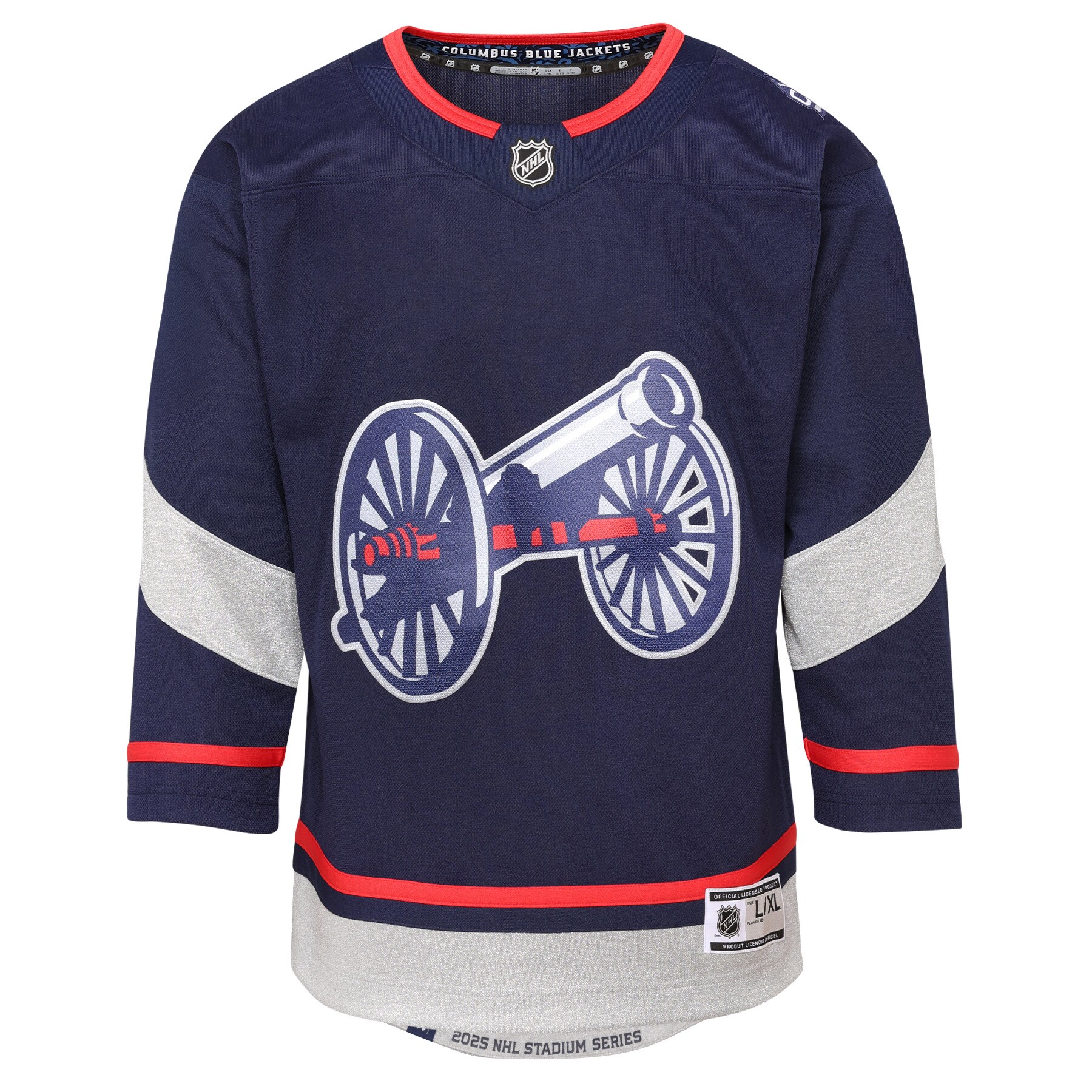 Alternative view of Youth Columbus Blue Jackets Navy 2025 NHL Stadium Series Premier Jersey - JS703 