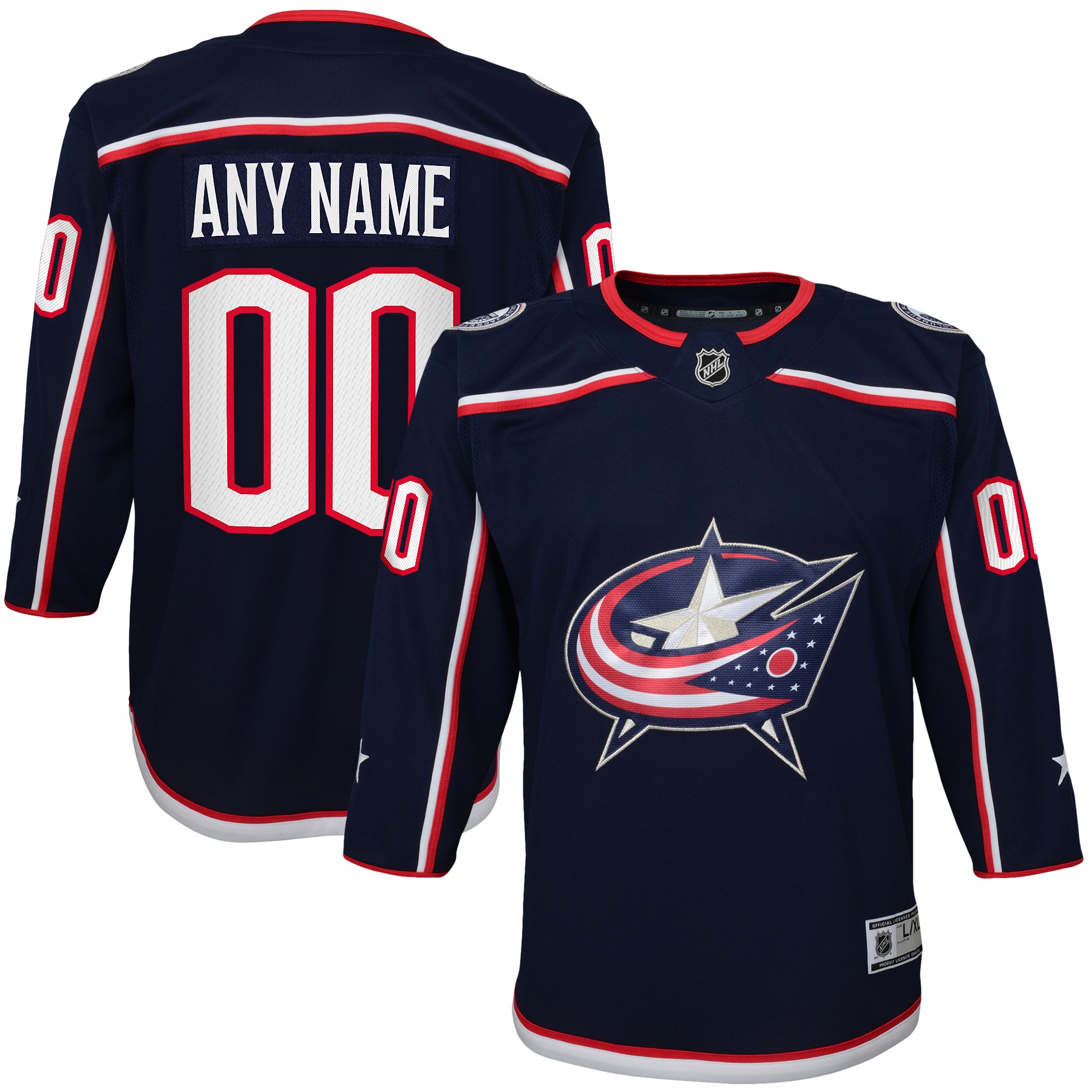 Youth Columbus Blue Jackets Navy Home Premier Custom Jersey - JS530 