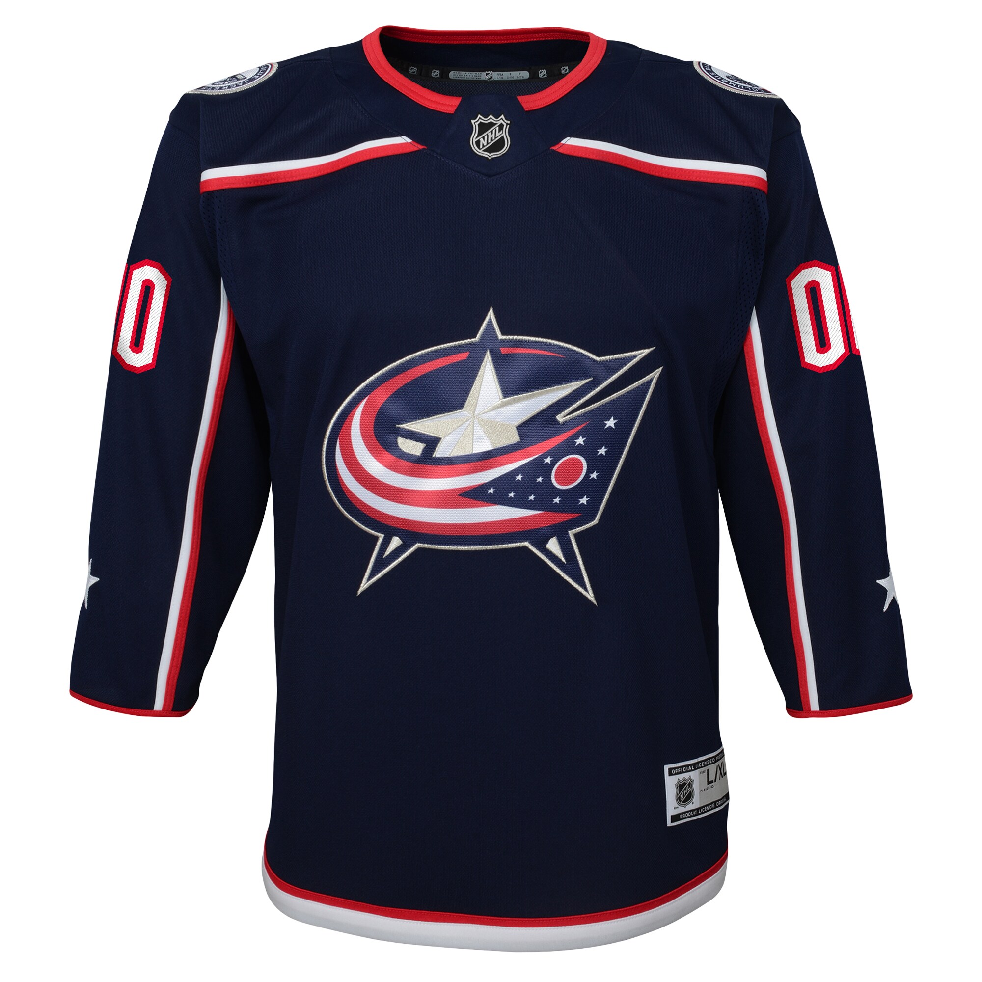 Alternative view of Youth Columbus Blue Jackets Navy Home Premier Custom Jersey - JS530 