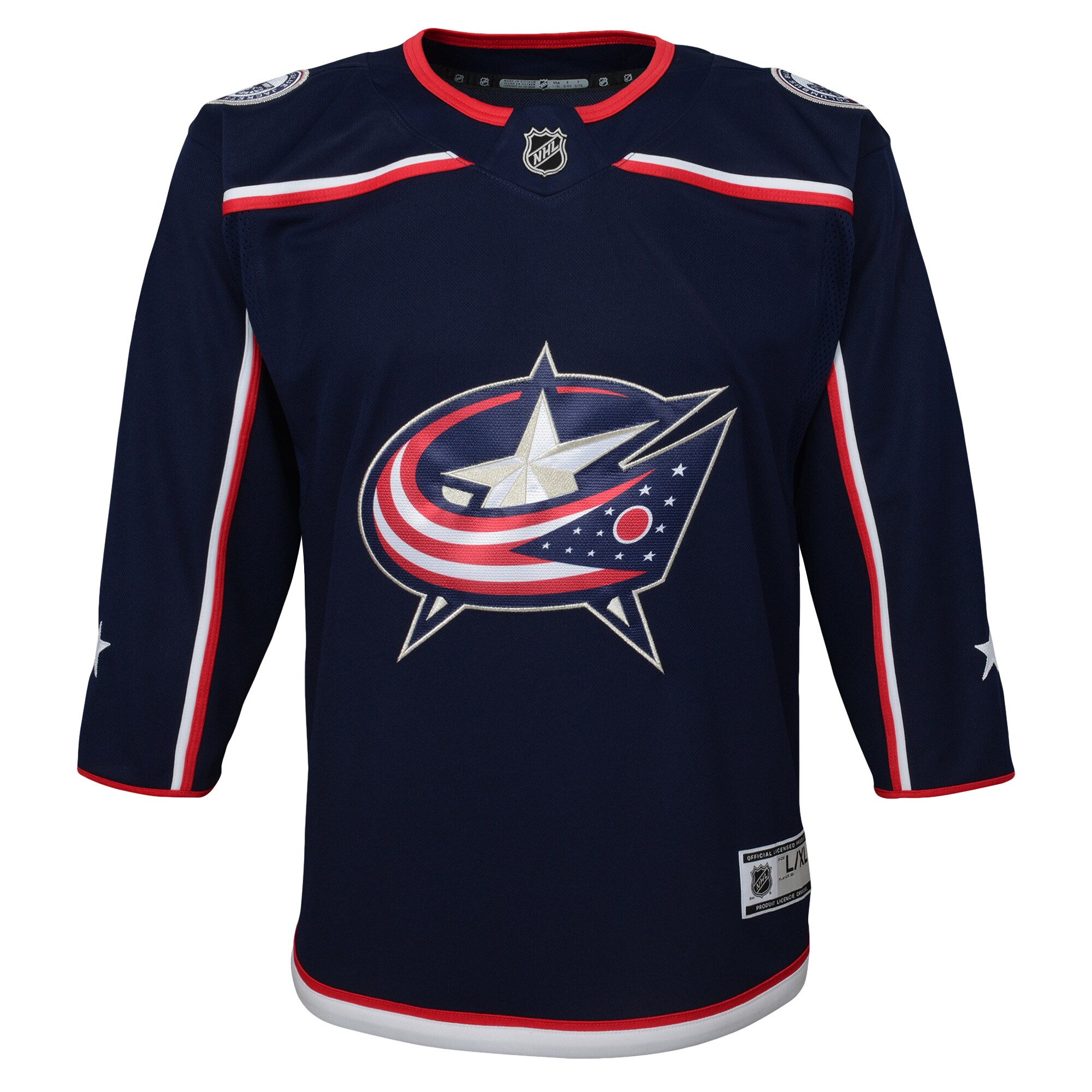 Alternative view of Youth Columbus Blue Jackets Navy Home Premier Jersey - JS578 