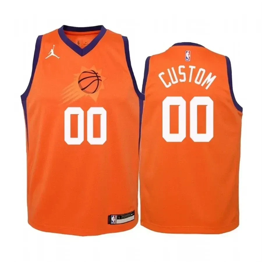 Youth Custom Phoenix Suns Orange Statet Jersey Jumpman - JS591 