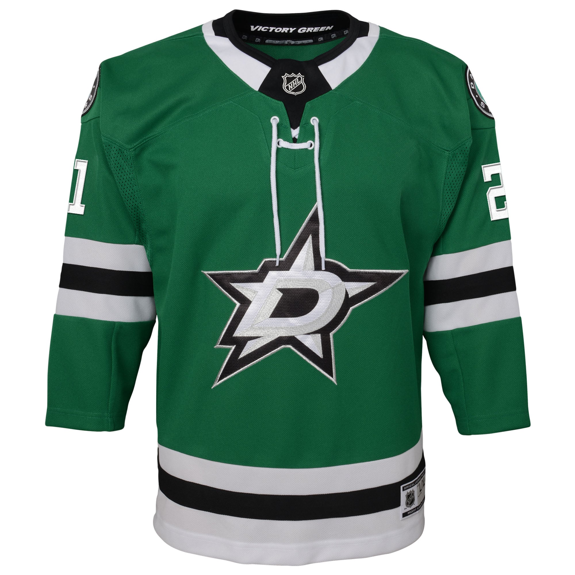 Alternative view of Youth Dallas Stars Jason Robertson Kelly Green Home Premier Player Jersey - JS785 