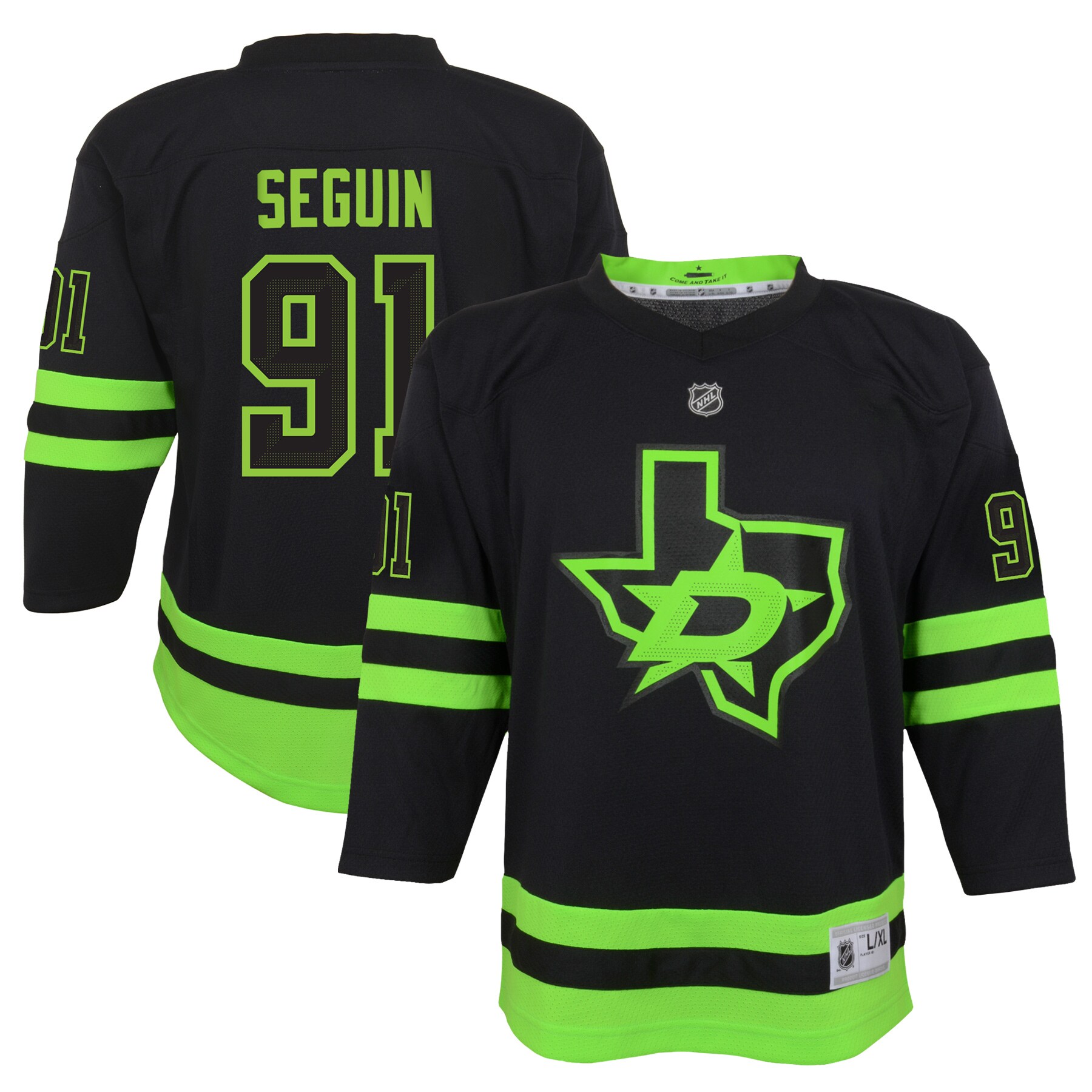 Youth Dallas Stars Tyler Seguin Black 2020/21 Alternate Player Jersey - JS300 