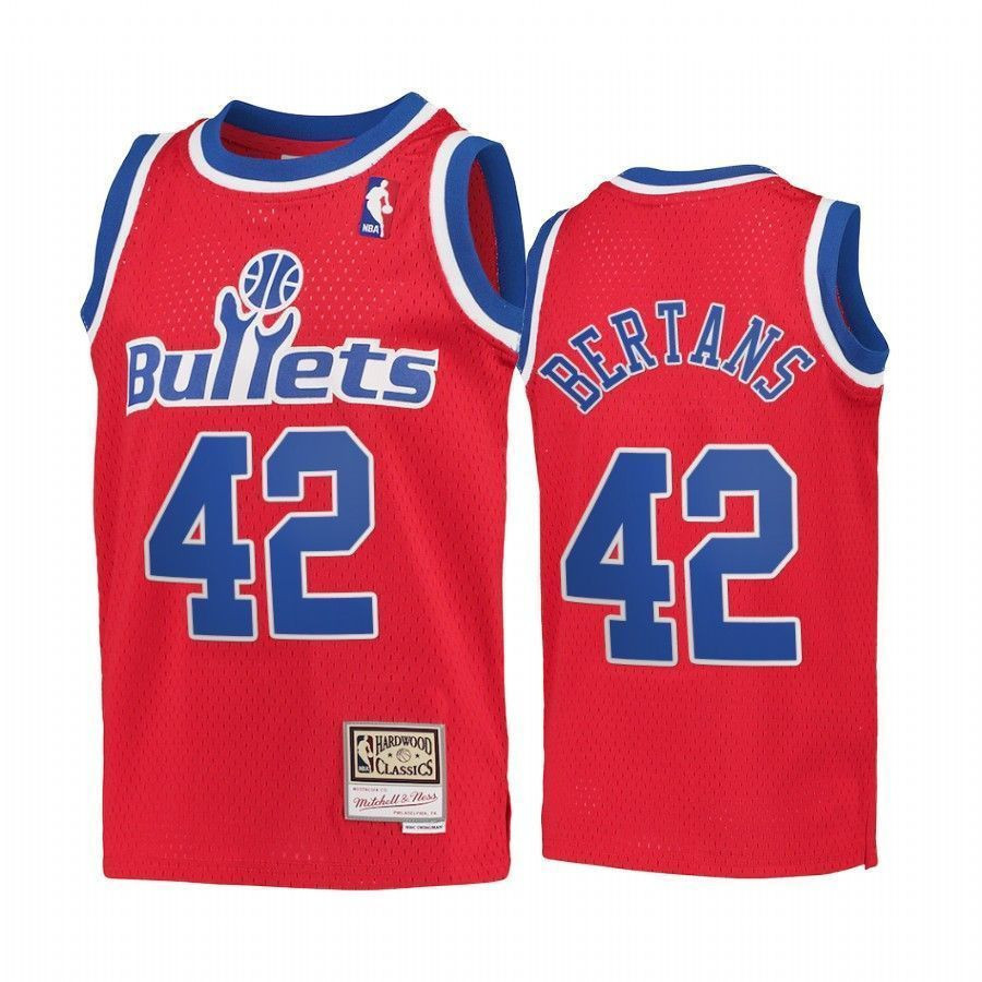 Youth Davis Bertans Washington Wizards Kids Red Hardwood Classics Jersey - JS774
