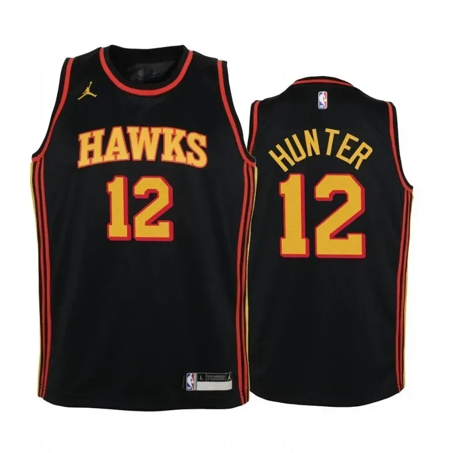 Youth De'andre Hunter Atlanta Hawks Black Statet Jersey Jumpman - JS502 