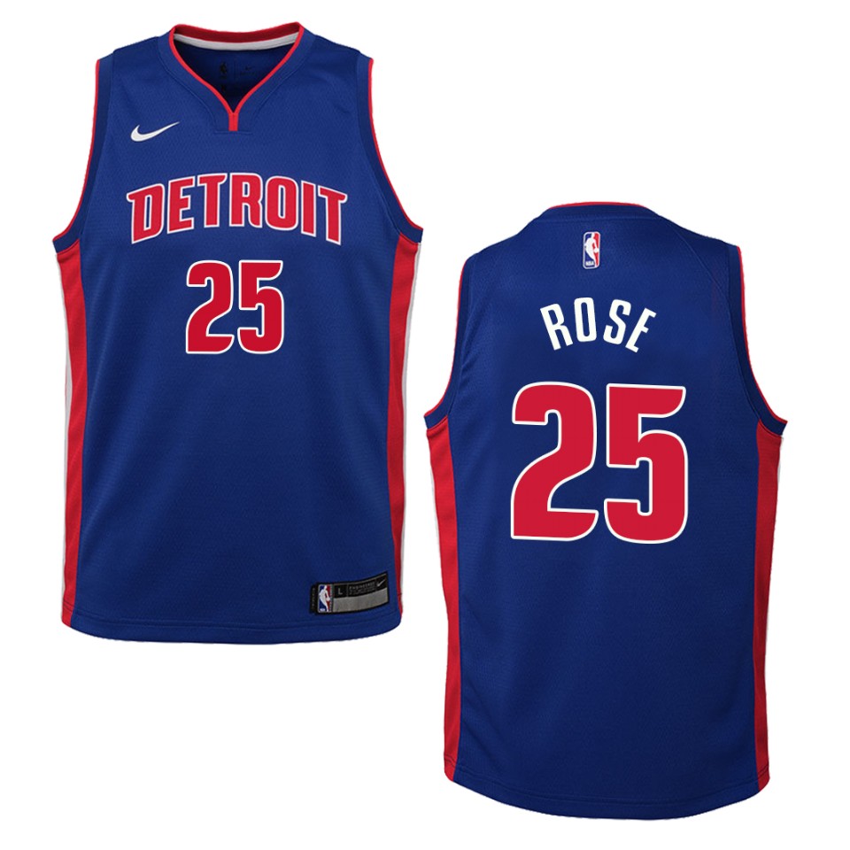 Youth Detroit Pistons #25 Derrick Rose Icon Swingman Jersey - Blue