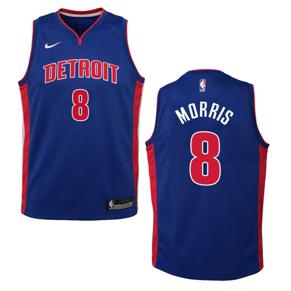 Youth Detroit Pistons #8 Markieff Morris Icon Swingman Jersey - Blue
